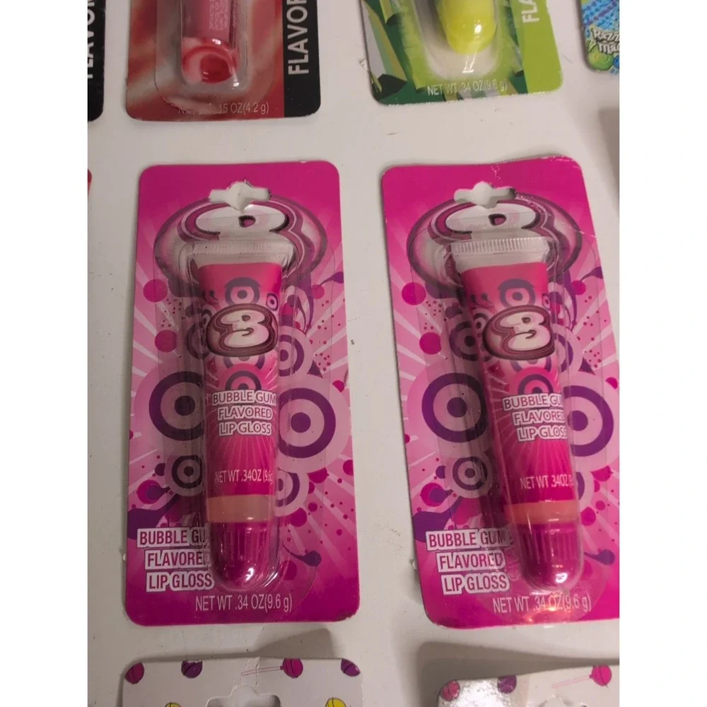 Vtg Mixed Lot (10) Lotta Luv Lip Gloss/ Balm 2010 Mountain Dew Blow Pop Snoopy